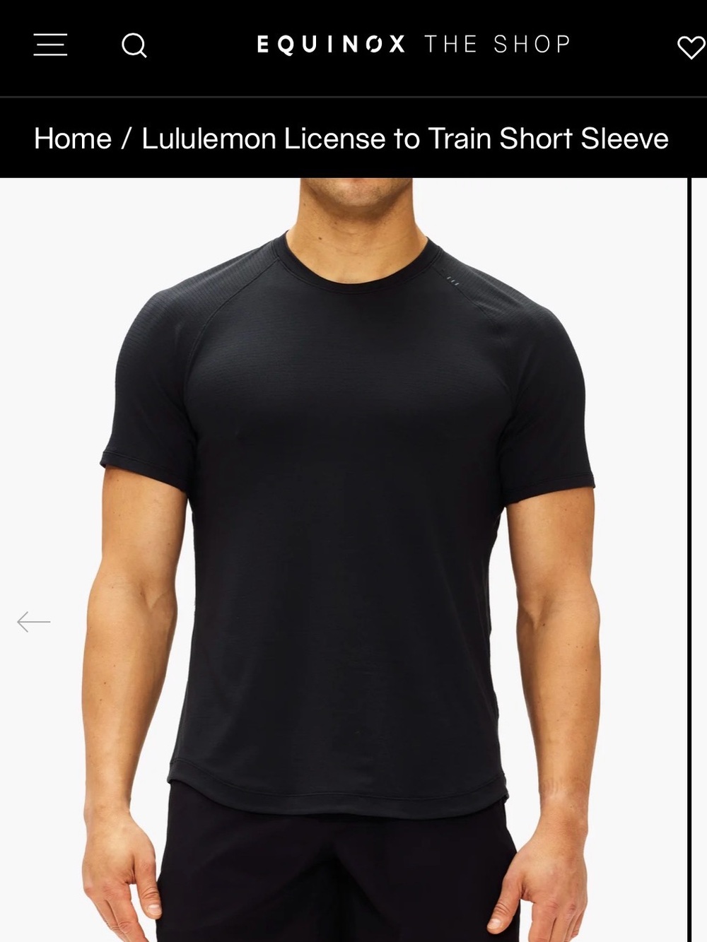 L lululemon athletica License to train Black Short sleeve Tee